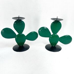 Vintage | Pair of Cactus Candle Holders